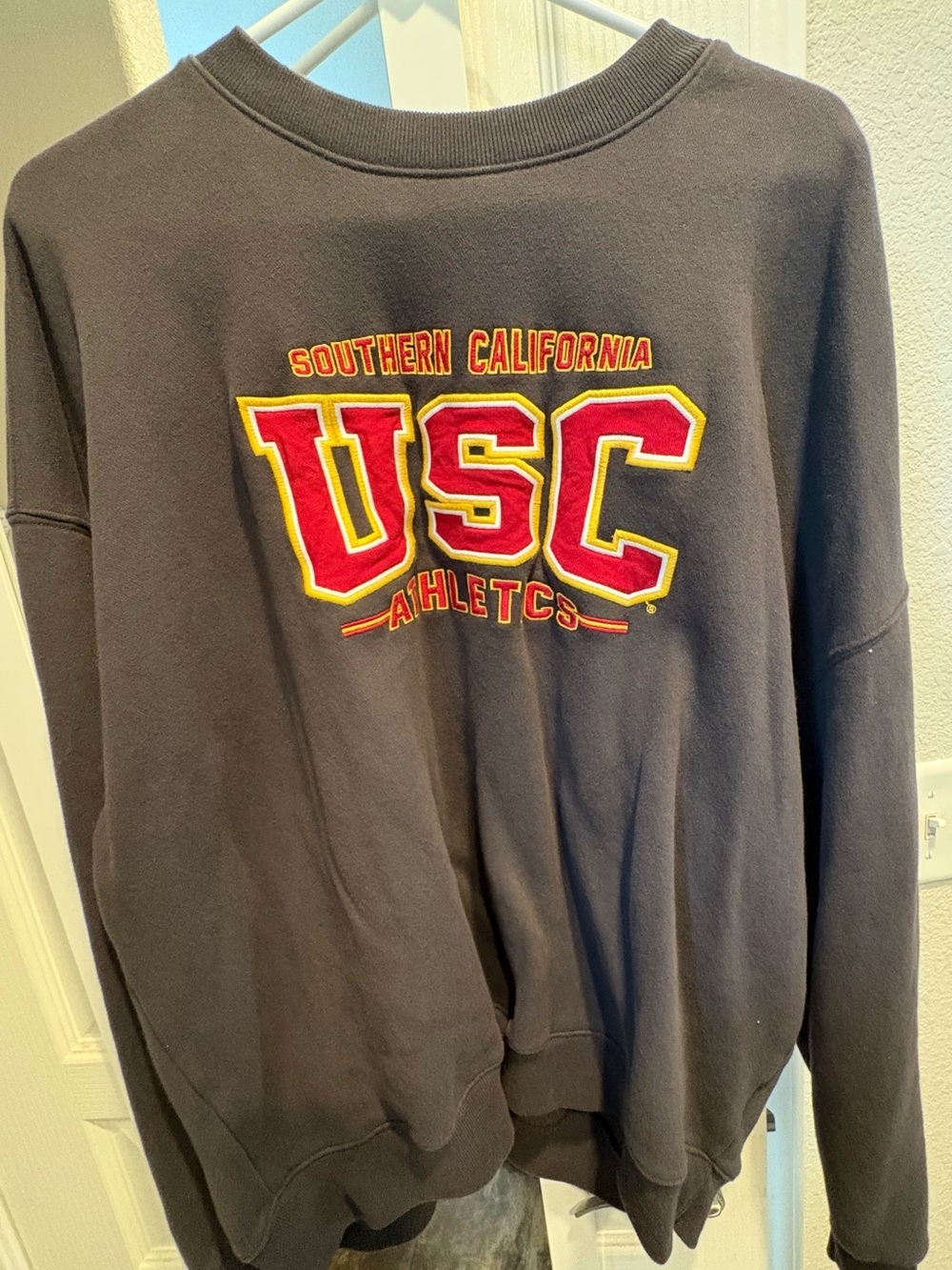 Hollister Gray Crewneck Sweatshirt with Red & Gold USC Logo